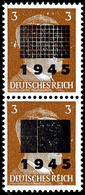 3 Pfg Hitler Als Senkrechtes Paar Mit Aufdruck In Type I (oben) Und IIa (unten), Tadellos Postfrisch, Gepr. Zierer BPP,  - Other & Unclassified