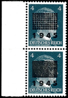 4 Pfg Hitler Im Senkr. Paar Mit Aufdrucken Type I (oben) Und  Type IIb (unten), Tadellos Postfrisch, Gepr. Sturm BPP, Mi - Other & Unclassified
