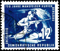 12 Pfg Mansfelder Kupferschieferbergbau Dunkelviolettultramarin, Tadellos Gestempelt, Gepr. Weigelt BPP, Mi. 720.-, Kata - Sonstige & Ohne Zuordnung