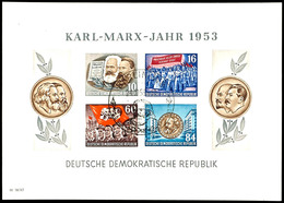 Blockausgabe Karl Marx, 4 Blocks Komplett, Je Mit Sonderstempel "BERLIN W8", Tadellos, Mi. 600.-, Katalog: Bl.8/9 A/B O - Sonstige & Ohne Zuordnung