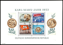 Blockausgabe Karl Marx, 4 Blocks Komplett, Je Mit Sonderstempel "BERLIN W8 24.10.53, Tadellos, Alle Blocks Gepr. Weigelt - Andere & Zonder Classificatie