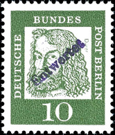 10 Pfg. Dürer, Versuchsdruck Auf Weiß Fluoreszierendem Papier Ohne Wasserzeichen Mit Handstempel "Entwertet", Postfrisch - Altri & Non Classificati