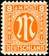 8 Pfg AM-Post, Amerikanischer Druck, Mit Doppeldruck, Tadellos Postfrisch, Gepr. Schlegel BPP, Mi. 250.-, Katalog: 5zDD  - Autres & Non Classés