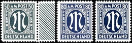 50 Pfg AM-Post Mit Rechtem Bogenrand, Type AC, Sowie 80 Pfg AM-Post In Typen B Und BC, Tadellos Postfrisch, Hochwertiges - Other & Unclassified