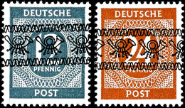 2 - 84 Pfg Ziffern Mit Bandaufdruck Sowie Mit Netzaufdruck Kpl., Teils Mit Bogenrand, Tadellos Postfrisch, Bis Auf 10 Pf - Altri & Non Classificati