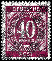 40 Pfg. Ziffern Mit Kopfstehendem Und Normalem Netzaufdruck, Postfrisch, Geprüft Schlegel BPP, Mi. 350,-, Katalog: 64IID - Sonstige & Ohne Zuordnung