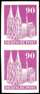 90 Pfg Bauten, Abart "ungezähnt", Senkrechtes Paar, Postfrisch, Mi. 400.-, Katalog: 96U(2) ** - Other & Unclassified