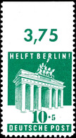 10 + 5 Pfg Berlinhilfe Mit Abart: "oben Ungezähnt", Marke Vom Bogen-Oberrand, Sehr Gut Gezähnt Und Tadellos Postfrisch,  - Altri & Non Classificati