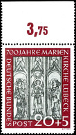 10 + 20 Pfg Marienkirche Mit Oberrändern Mit RWZ, Tadellos Postfrisch, Unsigniert, Hervorragend Gezähnt Und Nahezu Ohne  - Altri & Non Classificati