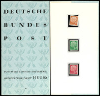 1954, 4 Pfg, 10 Pfg, 20 Pfg Und 30 Pfg Heuss I. In Seltener Ministerkarte (Type Ib), Alle Werte ** In Hawid-Taschen, Min - Altri & Non Classificati