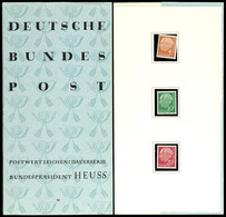 1954, 4 Pfg, 10 Pfg, 20 Pfg Und 30 Pfg Heuss I. In Seltener Ministerkarte (Type Ib), Alle Werte ** In Hawid-Taschen, Min - Other & Unclassified