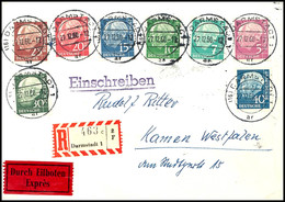 5 Pfg Bis 40 Pfg Heuss Lumogen Auf Satzbrief Mit Entwertung "Darmstadt Ar 27.12.60", Tadellos, Gepr. Schlegel BPP, Mi. 4 - Other & Unclassified