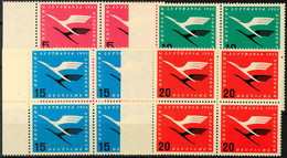 5-20 Pfg Lufthansa, Postfrische 4er-Blocks, Einheitlich Vom Linken Bogenrand, Katalog: 205/08 ** - Other & Unclassified