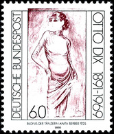 60 Pfg. Otto Dix, Farbe Lebhaftmagenta Fehlend, Postfrisch, Fotobefund Schlegel D. BPP, Katalog: 1572FI ** - Altri & Non Classificati