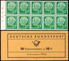 10 Pfg Heuss I. Ausgabe Auf Flour. Papier, Darmstädter Versuchsausgabe 1960/61, MH-Blattrand Mit Roter Bogenzählnummer " - Other & Unclassified