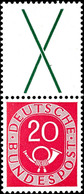 X + 20 Posthorn, Senkrechter Zusammendruck, Ungebraucht, Mi. 350.-, Katalog: S7 * - Zusammendrucke
