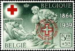 5 Fr. +  5 Fr. Rotes Kreuz Mit Zusätzlichem Roten Prägedruck "Rotes Kreuz 1941" Postfrisch In Einer Pergamintüte Auf Num - Other & Unclassified