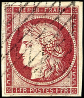 1849, 1 Fr. Karmin, Gestempelt, Repariert, Bildseitig Ansprechendes Stück, Mi. 1.000.-, Katalog: 7 O - Sonstige & Ohne Zuordnung