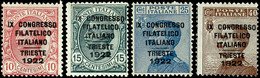 1922, 10 C. Bis 40 C. "Kongress Des Italienischen Philatelistenverbandes", Kompletter Satz Mit Vier Werten, Tadellos Ung - Altri & Non Classificati