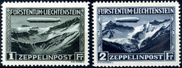 1931, 1 Fr. U 2 Fr. Flugpostmarken "Graf Zeppelin", Postfrischer Prachtsatz, Mi. 650.-, Katalog: 114/15 ** - Altri & Non Classificati
