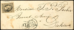 1852, 10 C. Wilhelm III Auf Portogerechtem Brief Mit Gitterstempel Von "LUXEMBOURG 23 NOV. 56" Nach Diekirch Mit Ankunft - Other & Unclassified