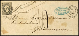 1852, 10 C. Wilhelm III. Auf Portogerechtem Brief Mit Dreiring-Punktstempel Von "DIEKIRCH 26 OCT. 56" Nach Grevenmacher  - Other & Unclassified