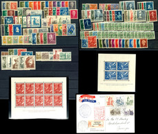 1925/56, 28 Postfrische Ausgaben Ab Mi. 164/66 Bis 672/76, Dabei U.a. 357/74, Block 1/2, 477/89, 500/02, 525/39, 558/62, - Other & Unclassified