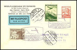 1936, 3 G. Privat-Ganzsachenkarte "Segelfliegerheim Spitzerberg" Mit Flugpostzufrankatur Und Flug-SST "FLIEGERHEIM-WEIHE - Other & Unclassified