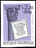 1965, 2,20 Schilling "Briefmarkenausstellung WIPA 1965", Abart "ungezähnt", Tadellos Postfrisch, Seltene Marke., Katalog - Altri & Non Classificati