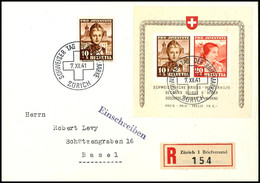 Juventute-Block Mit SST Auf R-Brief Nach Basel., Tadellose Erhaltung, Mi. 500,-, Katalog: Bl.6 BF - Other & Unclassified