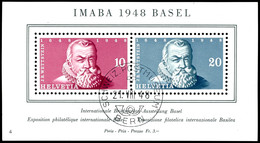 1948, Blockausgabe IMABA Mit ESST "SCHWEIZ. POSTMUSEUM 21.VIII.48", Tadellos, Mi. 90.-, Katalog: Bl.13 O - Other & Unclassified