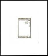 1960, 15 Jahre UPU, 50 C., Probeabzug Der Rahmenzeichnung In Braun Als Ministerblock, Katalog: 646Pr. ** - Haiti
