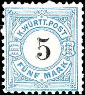 5 Mark Mit Doppeldruck Der Wertziffer Tadellos Postfrisch, Mi. 500.-, Katalog: 54DD ** - Other & Unclassified