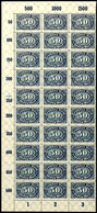 50 Mark Ziffer In C-Farbe, 30 Stück Tadellos Postfrisch Als Bogenteil Vom Linken Bogenrand (3 Senkrechte Bogenreihen), J - Altri & Non Classificati