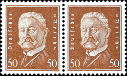 50 Pfg Reichspräsidenten, Waagerechtes Paar Tadellos Postfrisch, Tiefst Gepr. Schlegel BPP, Mi. 280.-, Katalog: 420(2) * - Altri & Non Classificati