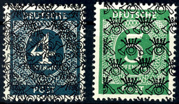 4 Und 5 Pf Ziffer Je Mit Netzaufdruck Kopfstehend Tadellos Postfrisch, Gepr. Schlegel BPP, Mi. 350.-, Katalog: III/IIK+  - Sonstige & Ohne Zuordnung