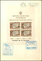 UNO-Aufdruckblock Auf Dekorativem Blanko-Kuvert HABANA 24.OCT.1951, Gesamtauflage Nur 3.500 Blocks!  BF - Cuba