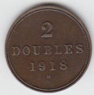 Guernsey Coin 2 Double 1918 - Condition Very Fine - Guernsey