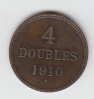 Guernsey Coin 4 Doubles 1910 Condition Fine - Guernesey