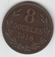 Guernsey Coin 8 Double 1918 -  Condition Very Fine - Guernsey