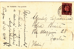 British Postal Office Tangier, Ufficio Postale Inglese In Marocco Su Post Card  Viagg. Per Forli 1937 - Postämter In Marokko/Tanger (...-1958)
