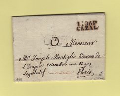 Cazal - 106 - Port Paye - 1811- Destination Paris - Departement Conquis De Marengo - 1792-1815: Conquered Departments