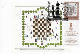 Austria 1985; Chess Ajedrez; ; Card + Allonge + Cancel Nbr 2; - Andere & Zonder Classificatie