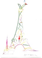 Illustrateur DESCLOZEAUX - 1989 Centenaire De La Carte Postale Illustrée Et De La Tour Eiffel (CLOWN écrivant Une Carte) - Desclozeaux