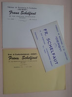 " DERBY " Brei- & Confectiefabriek St. NIKLAAS Waas > Fr. SCHELFAUT ( Briefkaart / Bestelkaart / Naamkaart ) ! - Tarjetas De Visita
