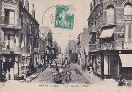 BERCK-PLAGE (62) La Rue De La Plage (Mag. Eden Casino / Cies Assur. La Confiance + La Prévoyance  / Charette à Cheval) - Berck