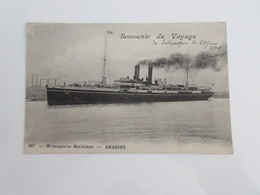 CPA - Messageries Maritimes - Paquebot AMAZONE - Souvenir De Voyage - Salonique 1918 - Piroscafi