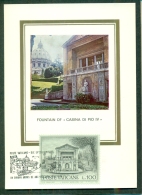 CM-Carte Maximum Card # 1975 -Vatican # Architecture # Fontaine,Springsbrunnen # Fountain Of "Casina Di Pio IV" - Cartas Máxima