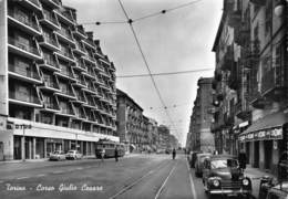 0605 "TORINO - CORSO GIULIO CESARE" ANIMATA, TRAMWAY, AUTO '50, VERA FOTO, S.A.C.A.T.  CART  SPED 1959 - Transport