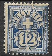 SVIZZERA -1882-99    CIFRA E CROCE - UNIF. 68 MLH VF - Unused Stamps